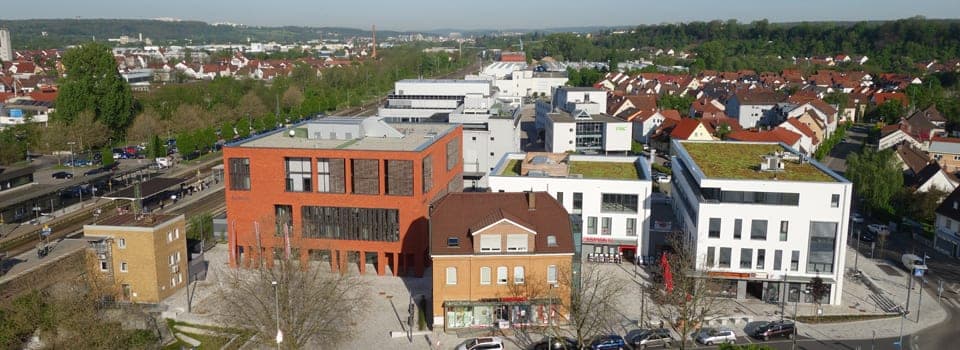 Rathaus Eislingen aus der Luft